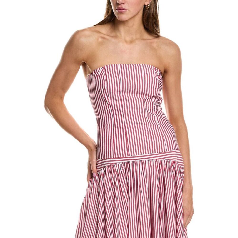 Rowing Blazers Womens Poplin Pinstripe Top, Red